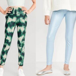 NWT Old Navy Girl’s Powersoft High-waisted 7/8 Leggings - Small (6-7) - 2 PAIRS
